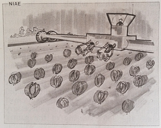 The NIAE robotic harvester image from Matthews' paper