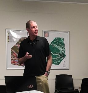 Merf explaining cover crops and catch crops at the LandWISE AGM